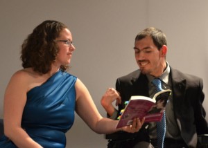 Barton and Megan Cutter reading at their book release event