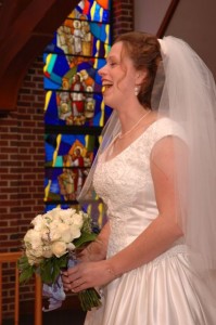 Barton loves this picture of Megan on their wedding day!