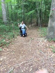 Barton Cutter navigating the path not taken at Durant Nature Park.